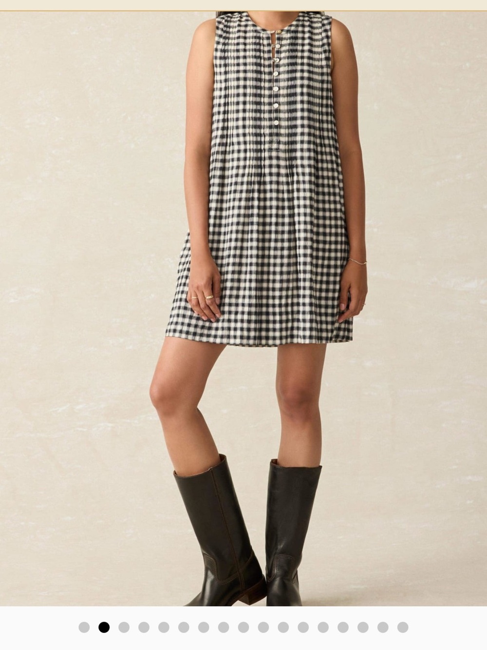 Faherty Gingham Shift Dress - XS/TP